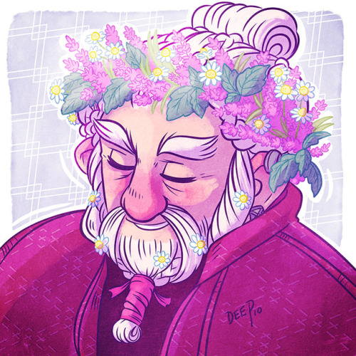 nerdeeart: A Tea Worthy CrownAdorable Dori is crowned in lavender, chamomile and mint.  I also drew 