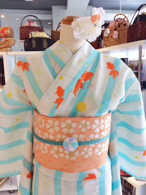 Cute and youthful goldfish yukata by Tokyo 135°