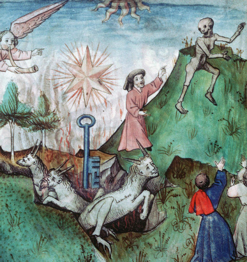 discardingimages:the opening of the Abyss(Revelation 9:1)Apocalypsis figurata, France ca. 1450Lyon, 