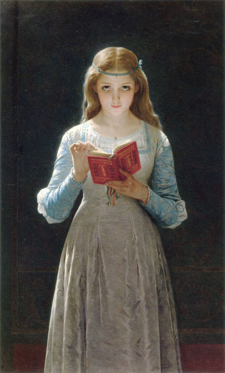 dsata: Pierre-Auguste Cot - Ophelia (1870) Cora Laparcerie - Belle Époque actress, reading (c.1905)
