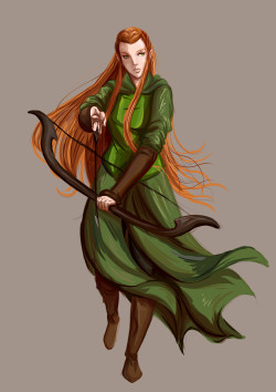 worldofmomofukuu:  Tauriel, colour sketch