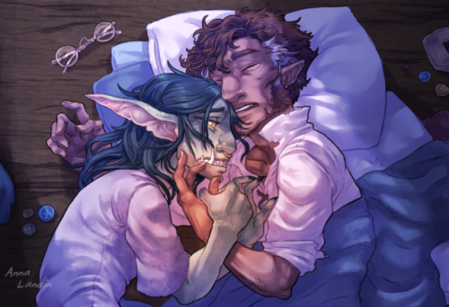 genderliquid:annalandin:Sleeping safely. I love one bumbling alchemist and his button-collecting wif