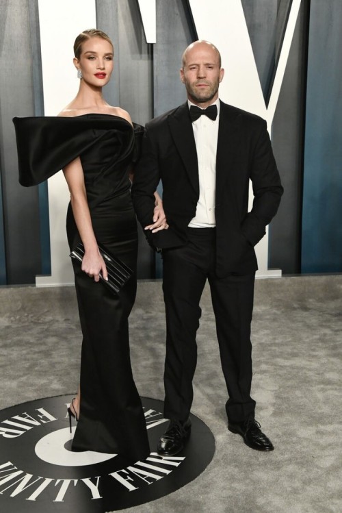 Rosie Huntington-Whiteley and Jason Statham attend the Vanity Fair Oscar Party, February 2020