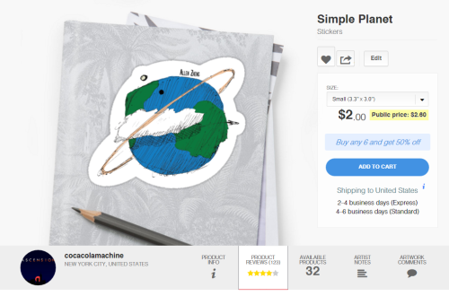 peachtimes:  Simple Planet 3in, 5in, and 8.5in vinyl stickers from RedBubble 