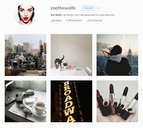 amateurdetectiveteaparty:Zoe Wolfe + Instagram