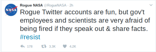 ancientreader:fitzsimmonsofshield:THE SCIENTISTS ARE LEADING THE RESISTANCE ON TWITTER AND I AM LOVI