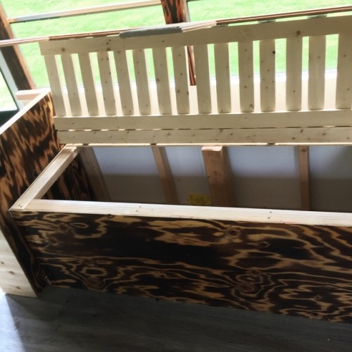 While I was prepping the cushions for this bench, I realized we haven’t showed y’all the