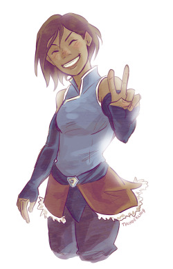 thunderling:  I got in to an animation course and I’m so happy and I felt like doodling a happy Korra!    &lt;3