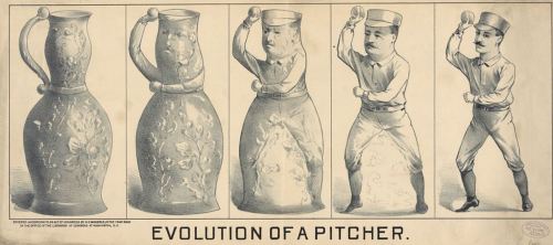 yesterdaysprint: Evolution of a cat-cher and a pitcher, 1889