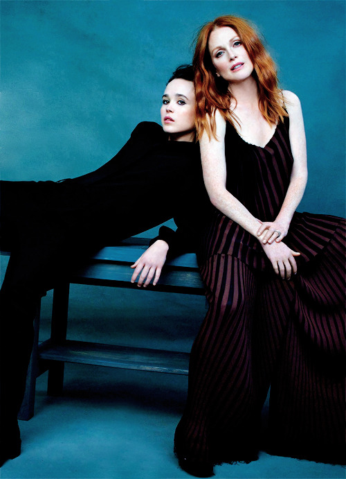 fy-ellenpage:Ellen Page and Julianne Moore photographed by Ruven Afanador in OUT Magazine, Oct 2015.