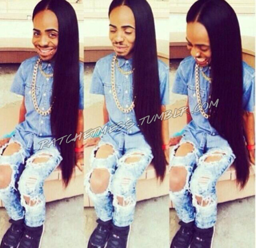 ratchetmess:  I bet a nigga would grind on him from the back in a club and freak the fuck out when he turns around and sees the goatee