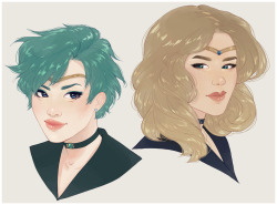 twinklepowderysnow:  what if outer senshi hair swap :v 