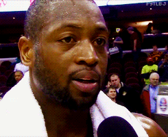 fuckyeahteamlbj:  LeBron video-bombing D.Wade’s post game interview [ x ] 
