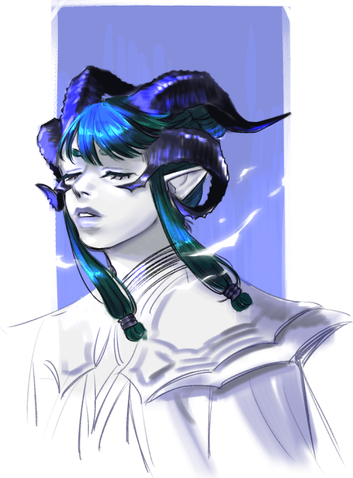 doodle from last month of my tiefling warlock, lawlessshe almost got thrown in the brig for backtalk