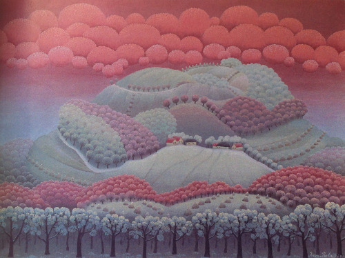 aubreylstallard:ivanrabuzin:Red winter / Crvena zima (1966) oil on canvasIvan Rabuzin