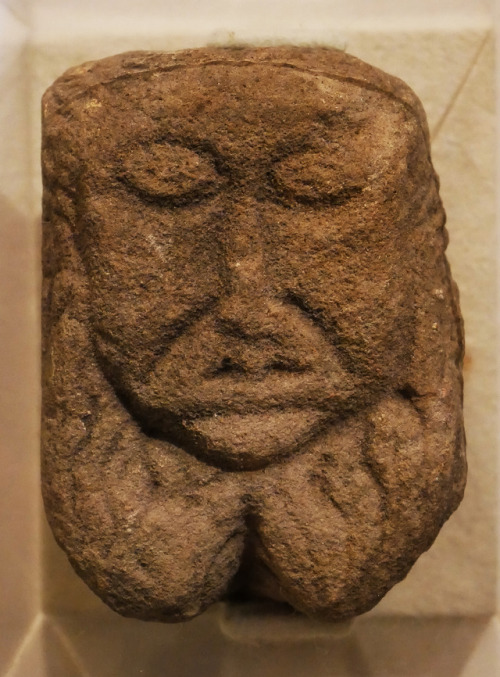 Iron Age Stone Head with Celtic features, City Museum, Lancaster, 5.11.17.This adult hand sized ston