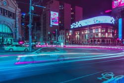 colorogasm:  “night, city, street and car”