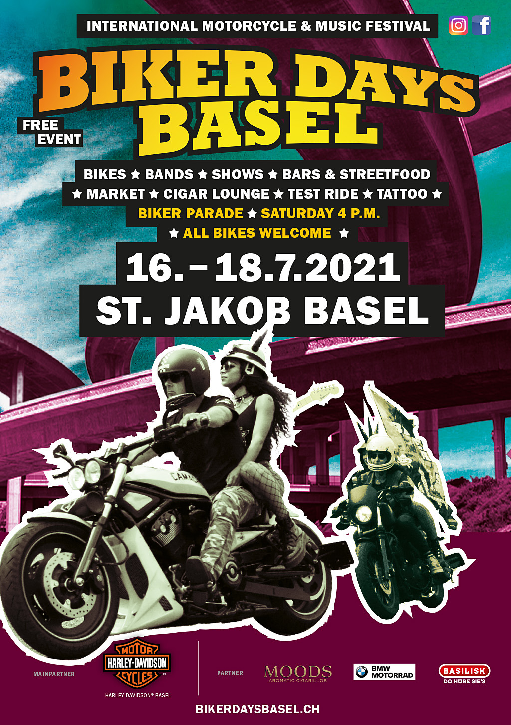 We are back! …and we’ll hit the stage on Sunday the 18th July at the Biker Days Basel!