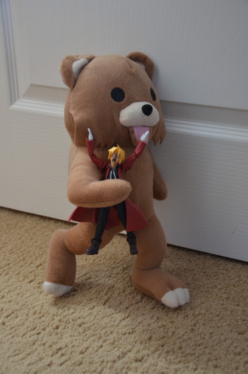 acertainpanda: Pedo-Bear mistaked Ed for a child for his height.. Ed’s not happy about this..