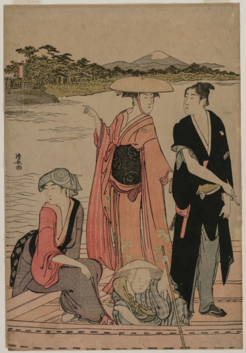 cma-japanese-art: Passengers in a Ferry Boat on the Sumida River, Torii Kiyonaga, 1784, Cleveland Mu