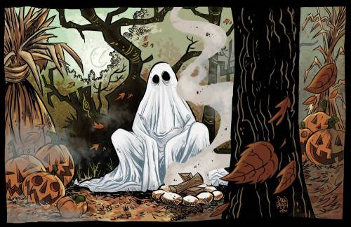 its-halloween-night:“Campfire Ghost Story” by Drew Rausch