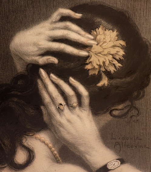 huariqueje:Woman’s Hands   -   Ludovic Alleaume ,1905-10.French,1859-1941Lithograph,  29,5 x 26 cm