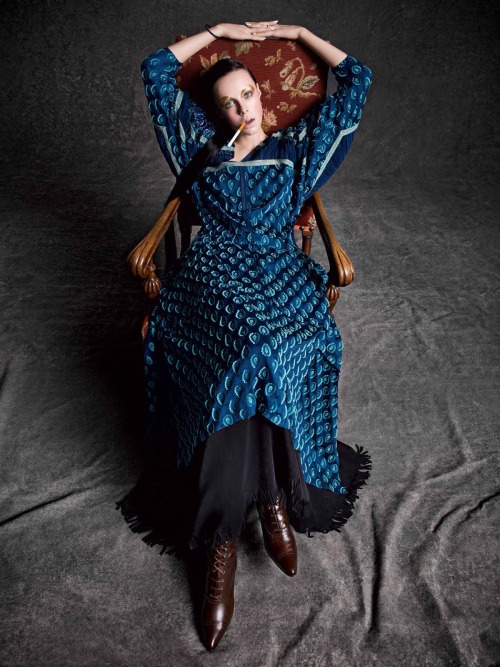 Edie Campbell by Inez &amp; Vinoodh for Vogue Paris March 2014Lace-up ankle boots by Peter Fox