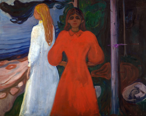 fordarkmornings:Wahrheit / Lüge. Eduard Veith (Austrian, 1858–1925)Rødt og hvitt. Edvard Munch (Norw
