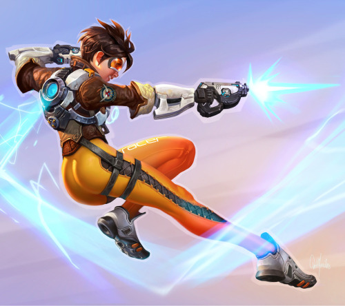 cyberclays: Tracer - Overwatch fan art by Will Murai More selected Tracer art on my tumblr [here] More Overwatch related art on my tumblr [here] 
