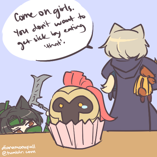 dianamoonfall:  ( That’s Wolf Diana, Lion Leona and Kitty Akali askimagginesummoner