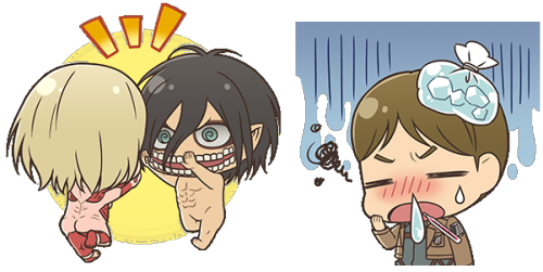 snk-officially-drawn:   Shingeki no kyojin TRANSPARENT STICKERS Part I Part II.  