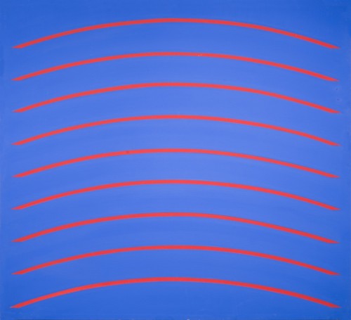 socialclaustrophobia: David Simpson (American, b. 1928), Red Arcs, 1967. Acrylic on canvas, 49 &time