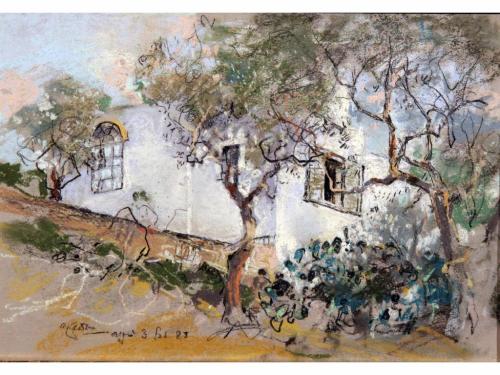 Casolare di campagna Countryside House  - Giuseppe CasciaroItalian 1863- 1945 19,5 x 28 cm