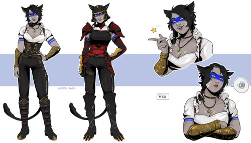 sarenhale: Character sketchpage commission for @vexredain of their character Vex!I really liked work