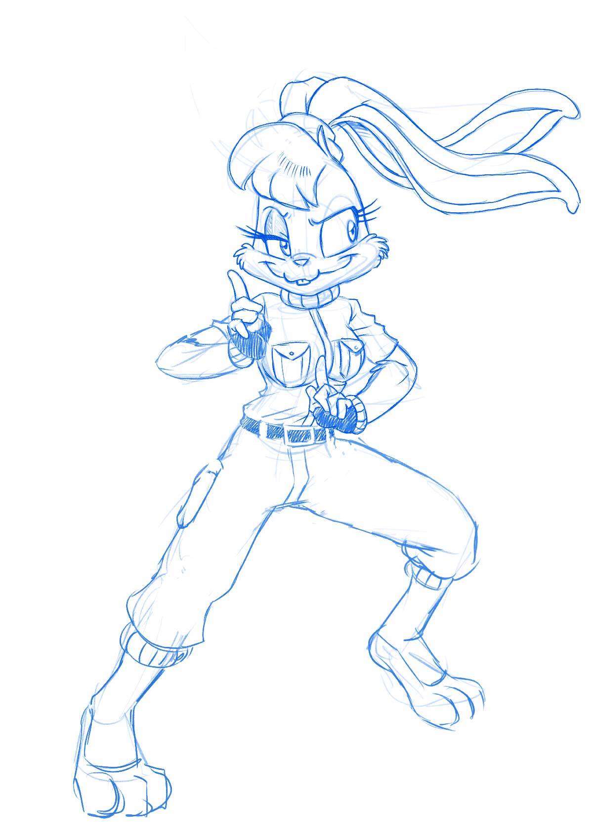 Stream Sketch Request for WCP of Lola ready for a fight  Patreon    Ko-Fi    Tumblr 