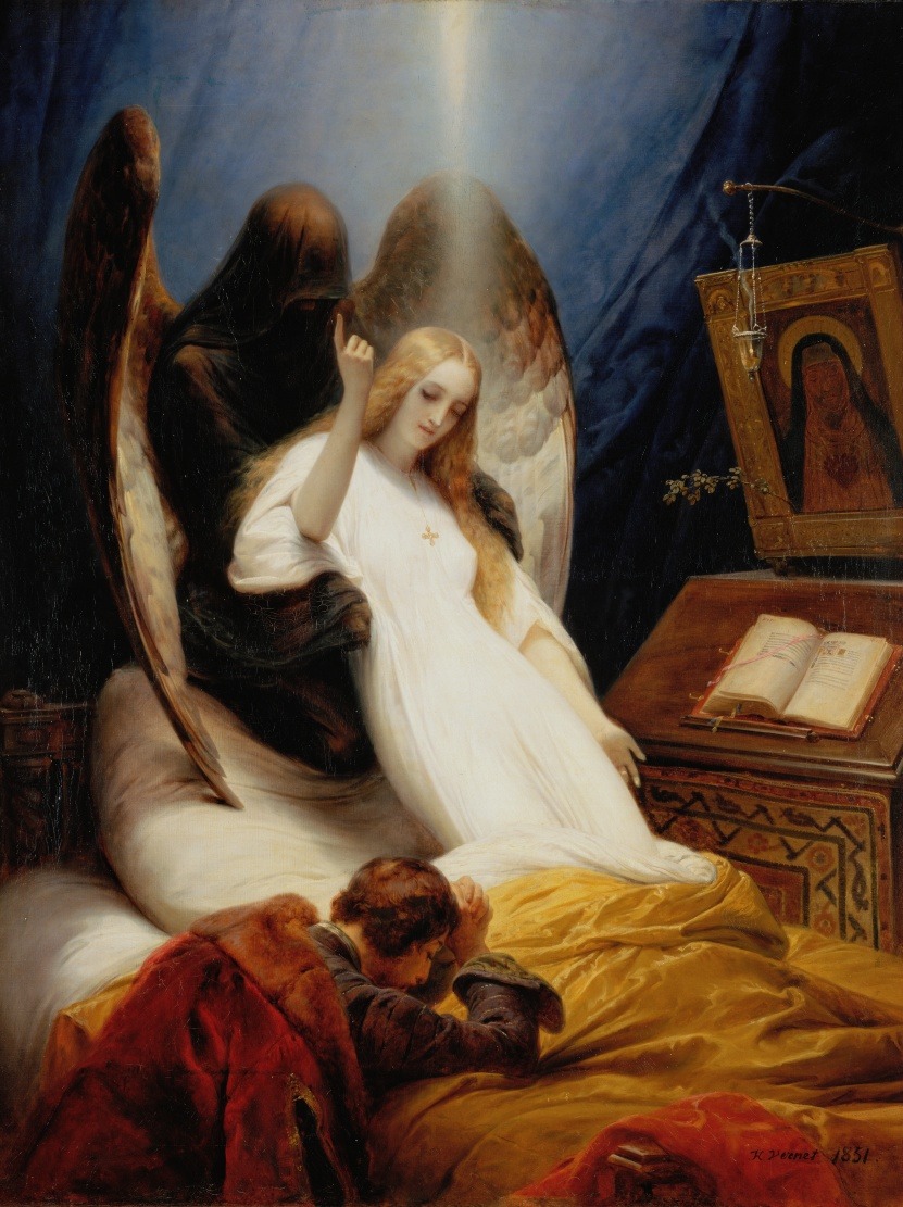 silenceforthesoul:Emile Jean Horace Vernet (1789-1863) - L’ange de la mort, 1851