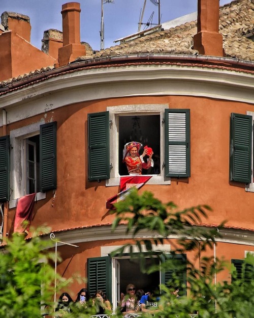 Easter in Kerkyra (Corfu) island, Greece. In the morning of Holy Saturday, locals throw pitchers fro