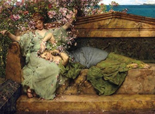 artfortheages:In a Rose Garden - Sir Lawrence Alma-Tadema - 1889