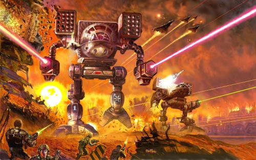 artofbattletech: AI upscale of TRO3050 Upgrade cover artwork by Doug Chaffee, published in 2007, link to super high resolution lensdump.com/i/WyziAo  