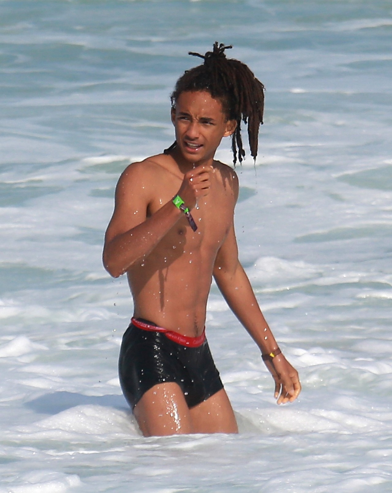 famousdudes:Throwback to Jaden Smith swimming in soaking wet underwear during his