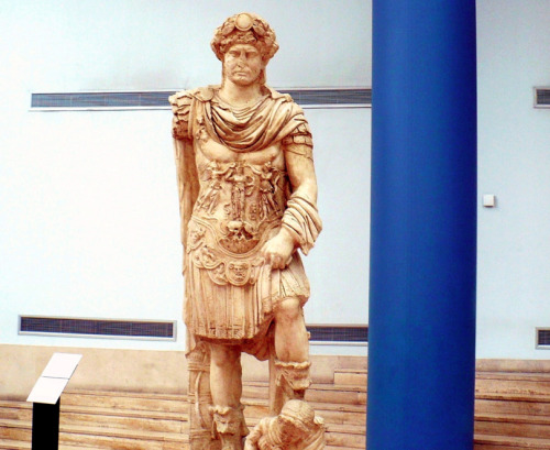 Statue of Emperor Hadrian: Chalk mould of original in marble; Exedra of Marcus Aurelius Hadrian is