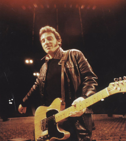 Bruce Springsteen at the Palais Des Sports De Gerland, Lyon, France, April 24, 1981 during the sound