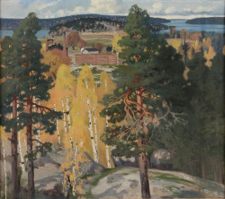 pintoras:Helmi Biese (Finnish, 1867 - 1933): View over the ridges (via Bukowskis)