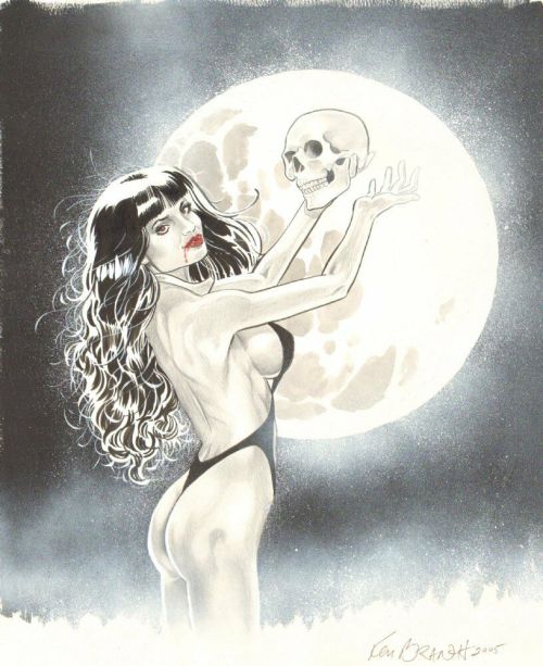 naughtyhalloweenart:Vampirella with Skull