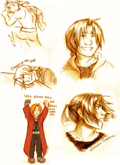 m7angela: So..kinda drew some super quick sketches of Ed while watching ski jumping with my bro..&nb