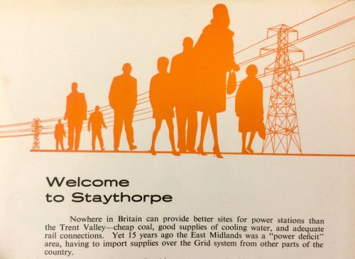Page in a brochure for tourists visiting Staythorpe power station, Nottinghamshire, 1963 (via here)