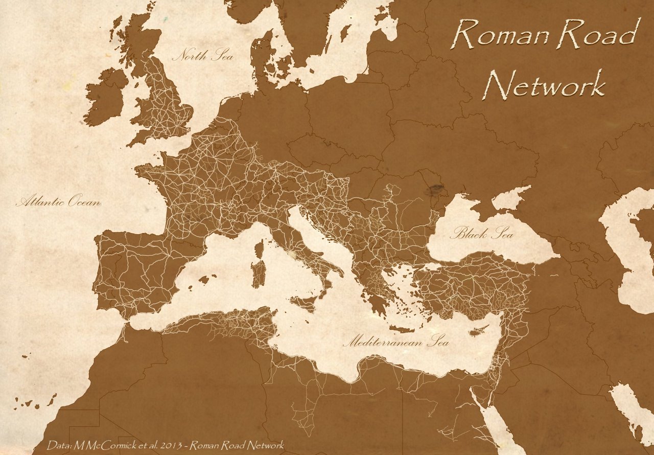 ancient roman roads map