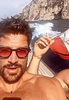 SIMONE SUSINNA, MICHELE MORRONE2022 | In Capri, Italy Via @susinnasimones Instagram Story (July 18)