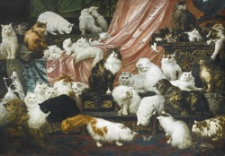 lady-pelham:  mawoftriskaidekathon:  loppytaffy:  laclefdescoeurs:  My Wife’s Lovers, 1891, Carl Kahler  God I hope I am immortalised by my husband for having 40 cats  Fun facts: It cost ŭ,000 in 1888 to have this painting made, which is more than