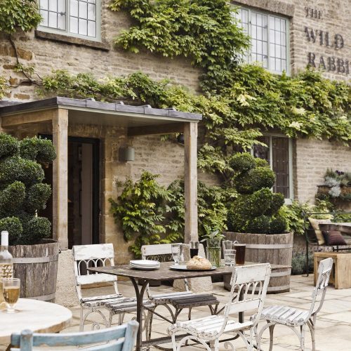 {The Wild Rabbit in the Cotswolds has rooms that are filled with elements that are part of the rusti